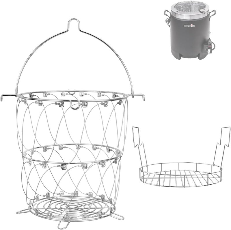 BBQ Future Turkey Fryer Better Basket and 9” Diameter Bunk Bed Basket for Char-Broil Turkey Fryer Parts Kit, Turkey Fryers Basket Turkey Holder Tray Accessories Kit - Image 1